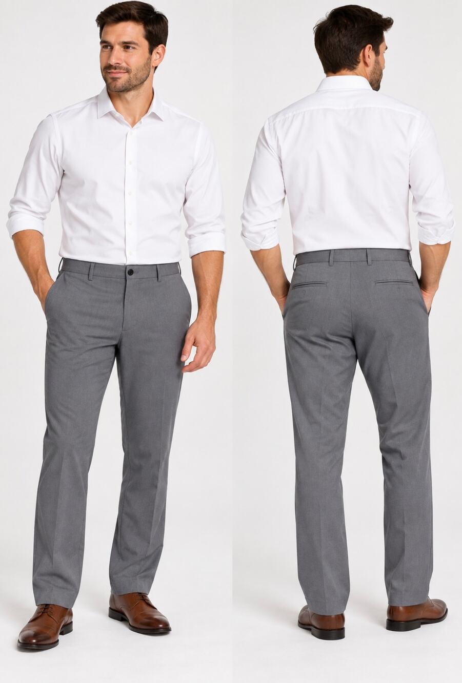 Mode of One Men’s Gray Dress Pants 40W 30L Stretch Tailored Office Trousers